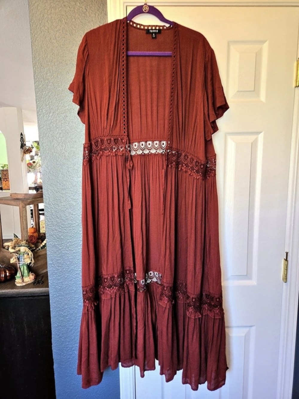 Torrid Lace Trim Duster Excellent Condition